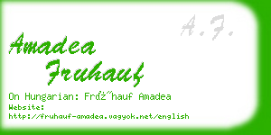 amadea fruhauf business card